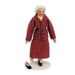grand mother dark red for dollhouses 1:12