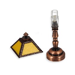 led table light copper orange STICK-ON LAMP SHADE  for dollhouses 1:12