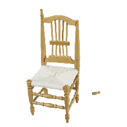 chair natural oak PART TO BE RE-GLUED miniature furniture 1:12