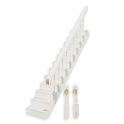 staircase bannister right side, white - 2 loose posts - for dollhouses 1:12