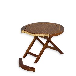garden table walnut - Damaged tray - miniature furniture 1:12