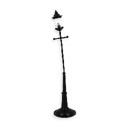 led street lamp black transparent -twisted - for dollhouses 1:12