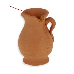 Tall terracotta jug 6 – damaged – 4 cm, 1/12 scale miniature