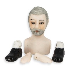 porcelain doll kit grandfather for dollhouses 1:12