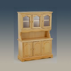 kitchen cupboard 3 doors natural oak miniature 1:12, Furniture
