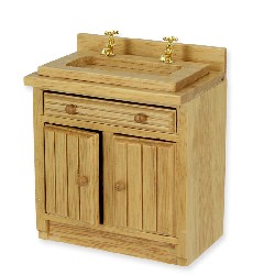 kitchen element sink, natural oak miniature 1:12, Furniture