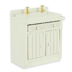 kitchen element sink white miniature 1:12, Furniture