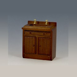 kitchen element sink walnut miniature 1:12