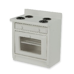 kitchen element stove white miniature 1:12, Furniture
