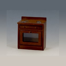 kitchen element stove walnut miniature 1:12