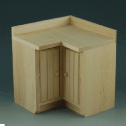 kitchen corner bare wood miniature 1:12