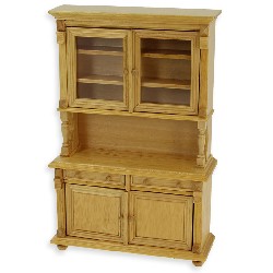 kitchen cupboard 2 doors natural oak miniature 1:12