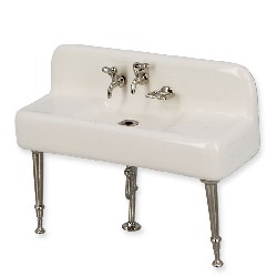 kitchen basin white porcelain miniature 1:12