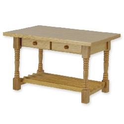 kitchen table w/drwers natural oak miniature 1:12, Furniture