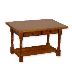 kitchen table w/drawers cherrywood miniature 1:12
