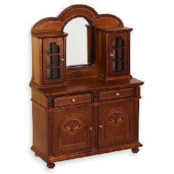 dining room dresser w mirror walnut miniature furniture 1:12