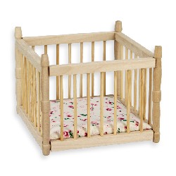 play pen bare wood miniature furniture 1:12
