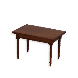 kitchen table walnut miniature 1:12