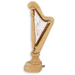 harp bare wood miniature furniture 1:12