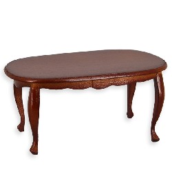 oval table walnut miniature furniture 1:12