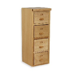 file shelf 4 drawers natural oak miniature 1:12