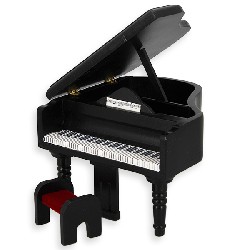 grand piano w stool black miniature furniture 1:12