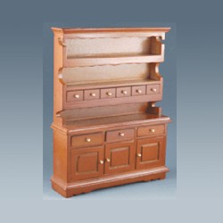 hutch w drawers cherry miniature 1:12, Furniture