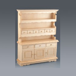 hutch w rawers bare wood miniature 1:12