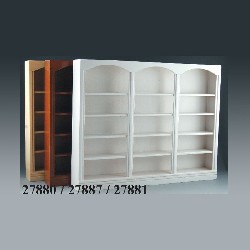 triple bookcase natural oak miniature 1:12, Furniture