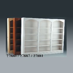 triple bookcase white miniature 1:12, Furniture