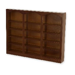 triple bookcase walnut miniature 1:12, Furniture
