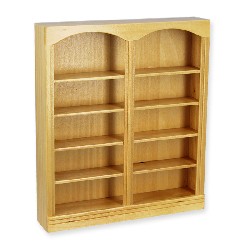 double bookcase natural oak miniature 1:12, Furniture
