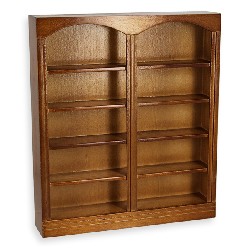 double bookcase walnut miniature furniture 1:12