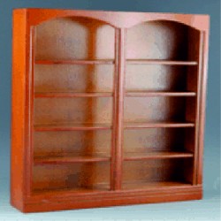 double bookcase cherrywood miniature 1:12