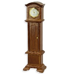 grandfather functional clock walnut miniature 1:12, Furniture