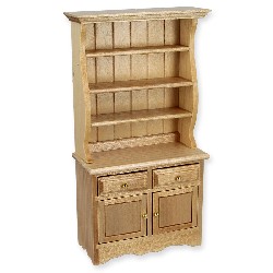 narrow hutch natural oak miniature 1:12, Furniture
