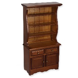 narrow hutch walnut miniature furniture 1:12