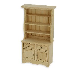 narrow hutch bare wood miniature 1:12, Furniture