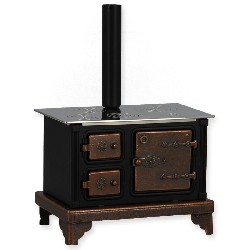 metal furnace black miniature 1:12, Furniture