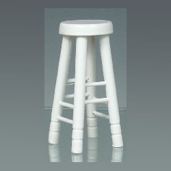 high stool white miniature 1:12
