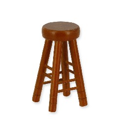 high stool cherrywood miniature 1:12, Furniture