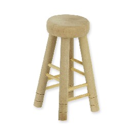 high stool bare wood miniature 1:12, Furniture