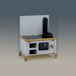 metal cooking stove white miniature 1:12, Furniture