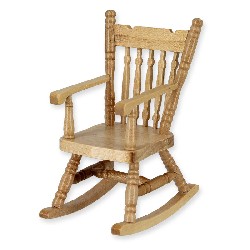 rocking chair natural oak miniature 1:12, Furniture