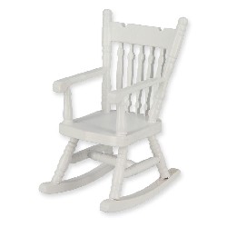 rocking chair white miniature 1:12, Furniture