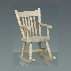 rocking chair bare wood miniature 1:12, Furniture