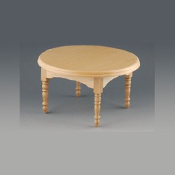 round table natural oak miniature 1:12, Furniture