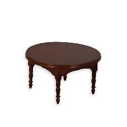 round table walnut miniature furniture 1:12