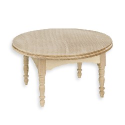 round table bare wood miniature furniture 1:12