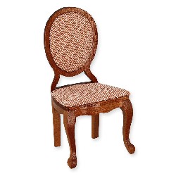 chair l-xv peach fabric cherrywood miniature 1:12, Furniture